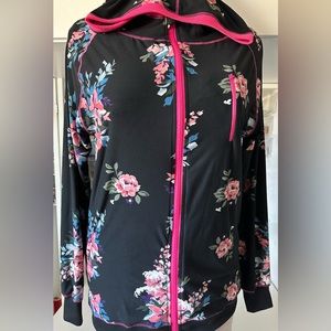 Sobo Sport Plus Jogger Hoodie Black Pink floral stretch Xl 18